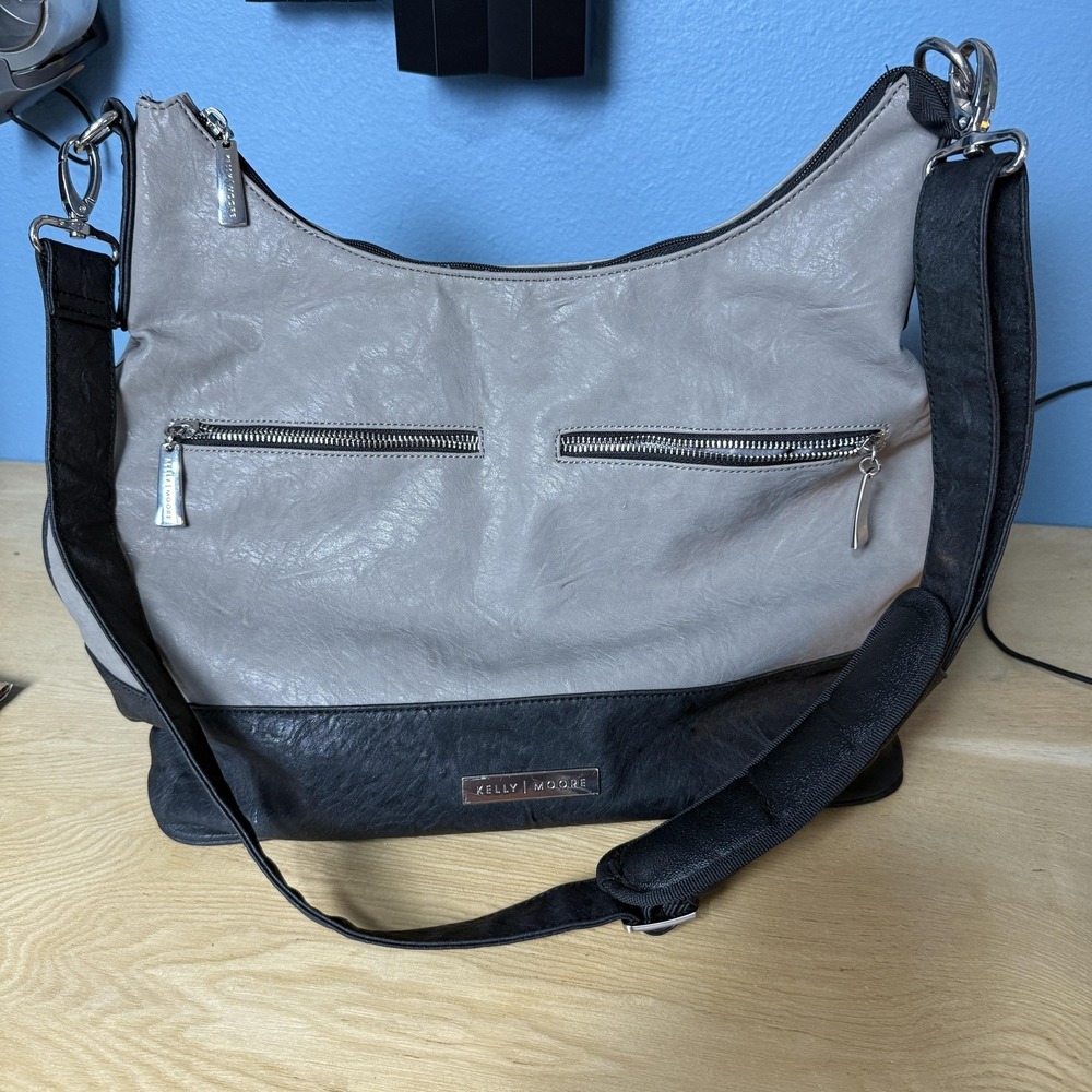 Kelly Moore Gray Black Camera Shoulder Bag Synthetic Leather Strap Brownlee - Picture 3 of 9